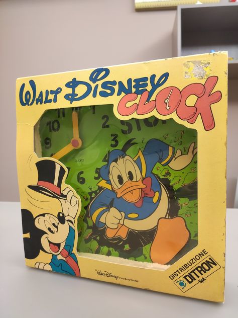 Disney Paperino Donald Duck Orologio Parete Anni '80 Vintage Walt Disney Clock - Foto 6