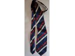 Gucci cravatta blu con righe azzure e amaranto