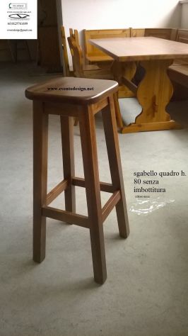 sgabello per pub h.80 in pino massello - Foto 2