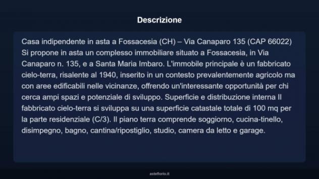 Immobile in asta di 100 m² con più di 5 locali e box auto in vendita a Fossacesia - Foto 3