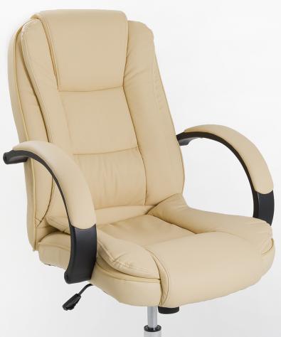 POLTRONA UFFICIO ERGONOMICA GIREVOLE IN ECOPELLE BEIGE - DIREZIONALE MODELLO COVER - NUOVA - Foto 4