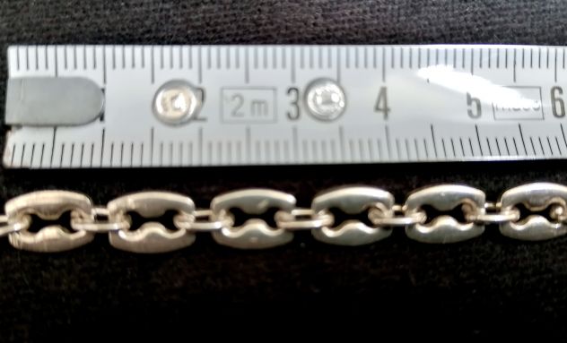 BELLISSIMA LUNGA CATENA “ALLA MARINARA” FIRMATA “J. T.” IN ARGENTO 800/1000. - Foto 10