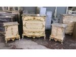 Trittico avorio foglia oro stile barocco camera da letto con spedizione