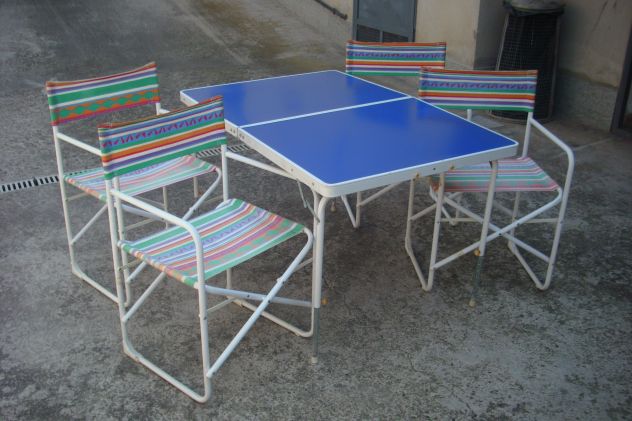 TAVOLO DA CAMPEGGIO CON 4 SEDIE DA REGISTA - Foto 2