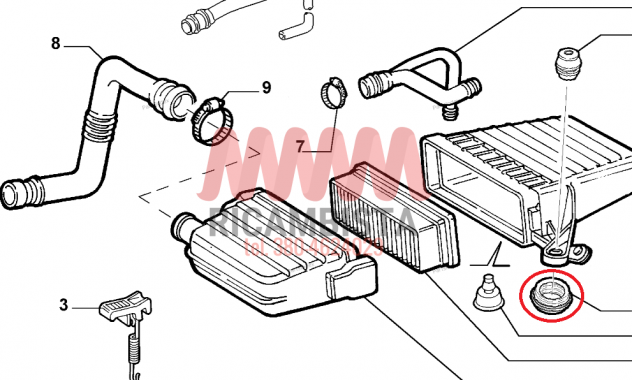 46528828 Fiat Panda guarnizione tenuta filtro aria - Foto 3