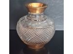 Vaso  cristallo    tipo Moser ,intagliato a mano con diamanti
