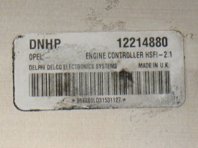 12214880 DNHP ECU CENTRALINA MOTORE OPEL ASTRA 1.6 HSFI-2.1 - Foto 2