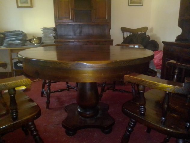 Tavolo rotondo in legno massello in arte povera - Foto 6