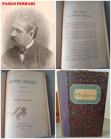 IL SIGNOR LORENZO, PAOLO FERRARI, MILANO FRATELLI TREVES, EDITORI 1886.