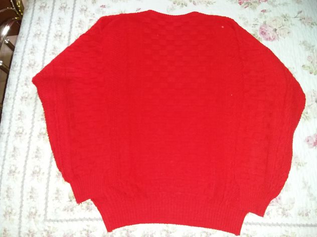 Maglione rosso di cotone (vedere fotografie per misure varie). - Foto 2
