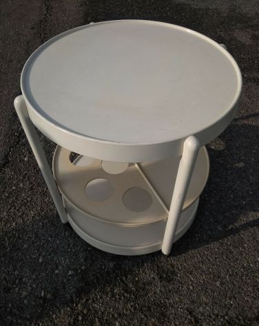 Carrello tavolino portabottiglie plastica bianca vintage (LEGGERE ANNUNCIO) - Foto 3