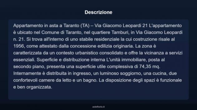 Immobile in asta di 74 m² in vendita a Taranto - Foto 3