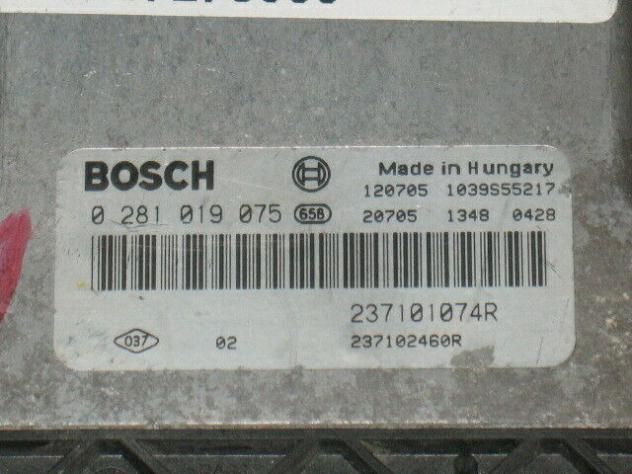 0281019075 ECU RENAULT MEGANE SCENIC 1.6 0281019075 237101074R EDC17C42 - Foto 2