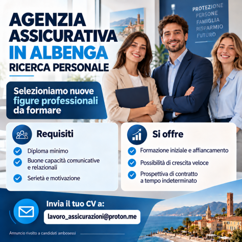 AGENZIA ASSICURATIVA AD ALBENGA RICERCA PERSONALE