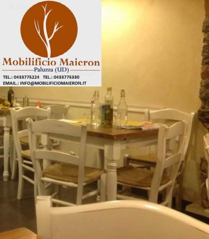 Sedie e Tavoli Pordenone in Legno Per Ristorante Bar Pizzeria Pub Cod 106 - Foto 3