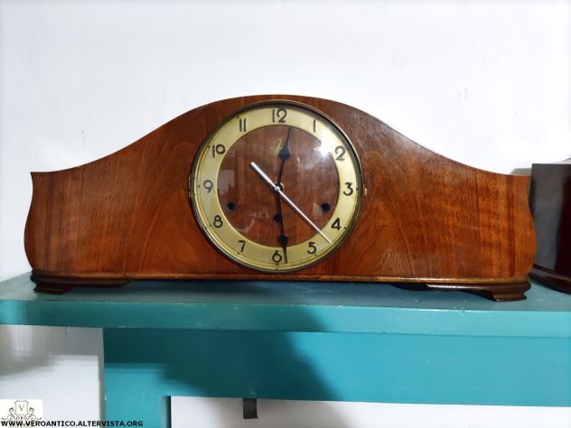 176256 Orologio da comò a batteria con mobile antico - Foto 3