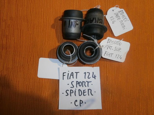 KIT BOCCOLE SILENTBLOCK BRACCI ANTERIORI FIAT 124 SPORT SPIDER COUPE' (SUP+INF) - Foto 3