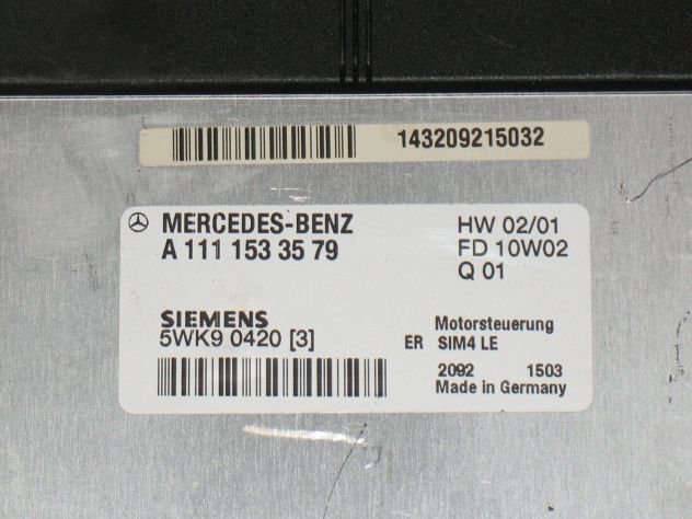 A1111533579 ECU CENTRALINA MOTORE MERCEDES C200 A 111 153 35 79 FD10W02 5WK90420 - Foto 2