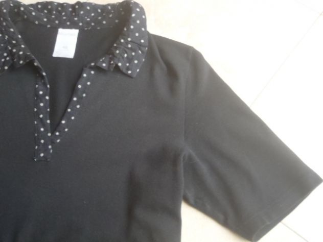 Maglietta con colletto nera donna - Foto 3