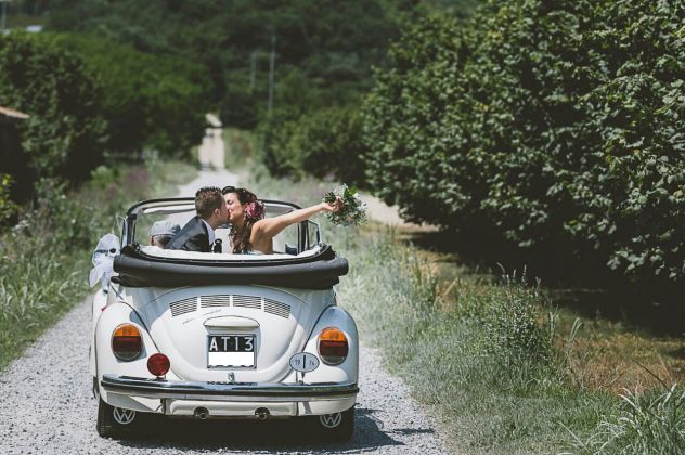 Vw Maggiolone cabrio (maggiolino) Bianco per eventi matrimonio
