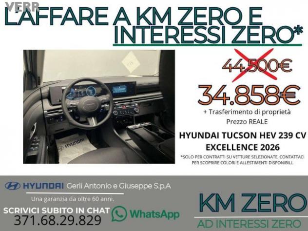 HYUNDAI Tucson 1.6 hev Exellence 2wd auto-KM ZERO PREZZO REALE, S rif. 23886258 - Foto 3