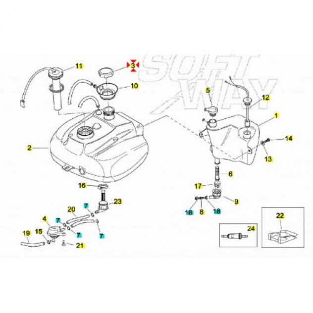 Tappo serbatoio benzina scooter Piaggio e Aprilia 255100 AP8201757 - Foto 9