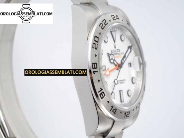 Rolex Replica EXPLORER II 42MM 216570 NERO 904L SS 1:1 BEST EDITION QUADRANTE BIANCO SUL BRACCIALE 3285 V4 - Foto 7