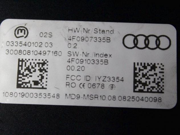 4F0707335B CENTRALINA ANTENNA RICEVITORE TELECOMANDO KEYLESS AUDI A6 SW 3.0 D 4X4 171KW AUT 5P (2009) RICAMBIO USATO - Foto 4