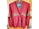 Maglione Cardigan Compass Card Vintage ‘80 tg 50 misto lana Rosso