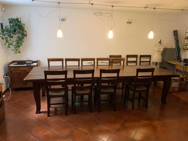 TAVOLO LEGNO MASSELLO 12 SEDIE