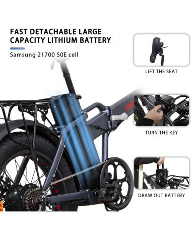 FAT BIKE PIEGHEVOLE 750w 48v 20 AH NUOVO - Foto 3