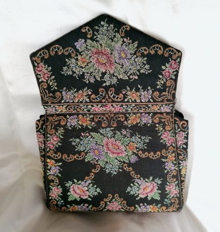 AUTENTICA BORSETTA DA SERA A PICCOLO PUNTO ORIGINALE VINTAGE 1950 CIRCA. - Foto 5