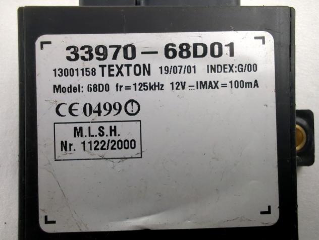 33970-68D01 CENTRALINA IMMOBILIZER SUZUKI GRAND VITARA 2.0 D 4X4 80KW 5M 5P (2001) RICAMBIO USATO - Foto 5