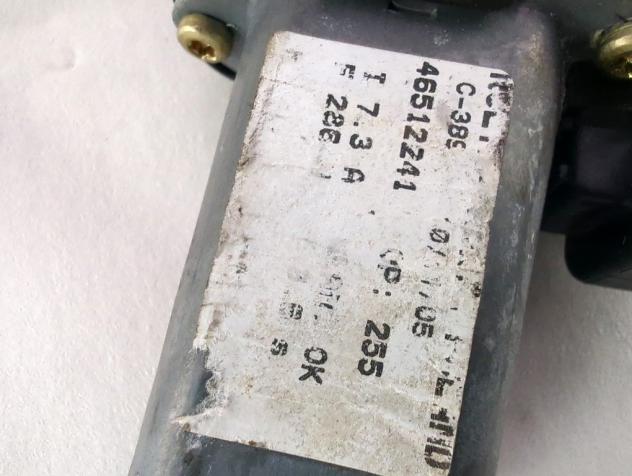 46512241 MOTORINO MECCANISMO ALZA-VETRO ALZA-CRISTALLO PORTA ANTERIORE DESTRA FIAT 600 1.1 B 40KW 5M 3P (2005) RICAMBIO USATO - Foto 7