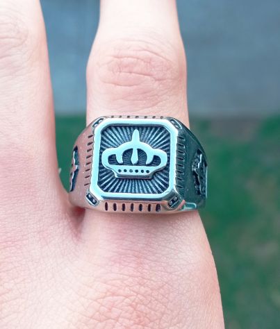 ♛ Anello Corona Acciaio 316L (Y2K / Gothic / Streetwear)