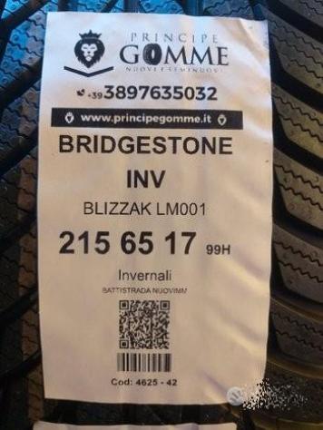 4 gomme 215 65 17 bridgestone inv a4625 - Foto 3