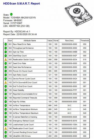 HD SATA TOSHIBA 2,5" MK2561GSYN 250Gb SATA 3Gb/s Buffer Size 16MB 7200RPM PERFET - Foto 3