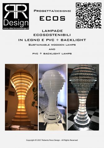 LAMPADE - PARALUMI DI DESIGN 'ECOS' - IN LEGNO E PVC ECOSOSTENIBILI