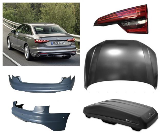 Audi A4 frontale radiatore fanale ossatura freni cerchi specchietto 2020-2025