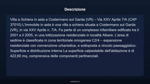 Immobile in asta di 422 m² con più di 5 locali e box auto in vendita a Costermano sul Garda - Foto 4