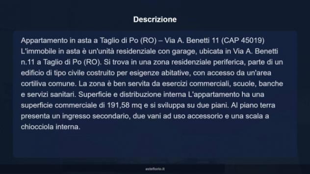 Immobile in asta di 180 m² con più di 5 locali e box auto in vendita a Taglio di Po - Foto 13