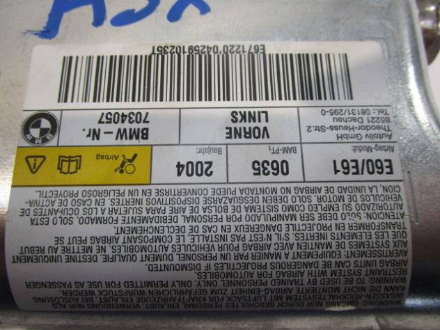 601190501C AIRBAG PORTA ANTERIORE SINISTRA BMW SERIE 5 530 D SW E61 3.0 D 160KW AUT 5P (2005) RICAMBIO USATO - Foto 3