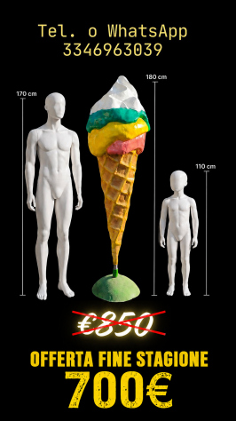 🍦 INSEGNA GELATO GIGANTE IN VETRORESINA – PEZZO UNICO FATTO A MANO - Foto 4