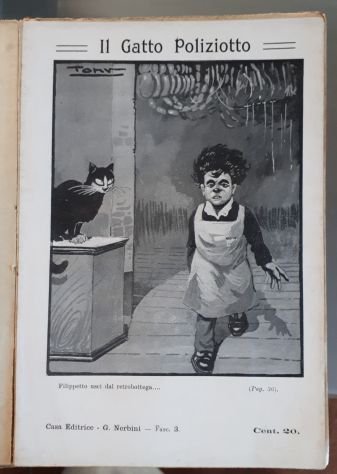 il Gatto Poliziotto, C. RIOVITTO, CASA EDITRICE G. NERBINI 1917. - Foto 4