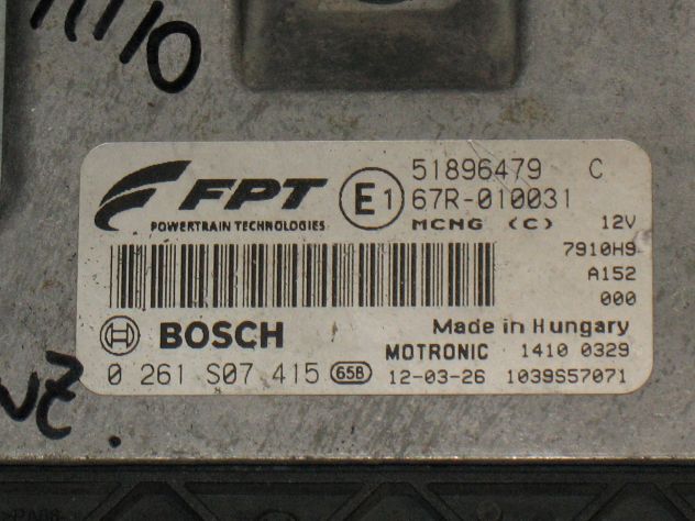 51896479 ECU MITO DOBLO 1.4 ME7.9.10 0261S07415 67R010031 67R-010031 - Foto 2