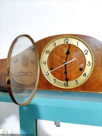 176256 Orologio da comò a batteria con mobile antico - Foto 5