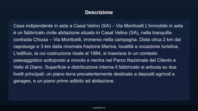 Immobile in asta di 135 m² con più di 5 locali e box auto in vendita a Casal Velino - Foto 3