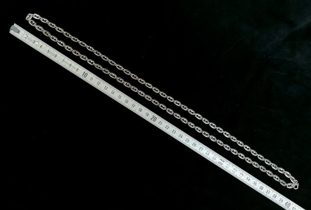 BELLISSIMA LUNGA CATENA “ALLA MARINARA” FIRMATA “J. T.” IN ARGENTO 800/1000. - Foto 9