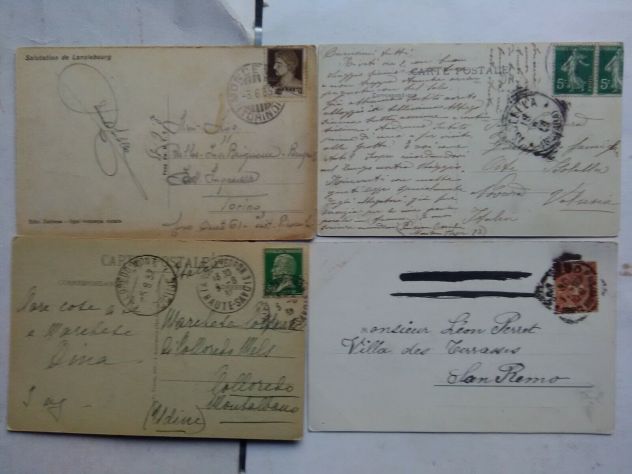 lotto di 6 antiche cartoline provenienza estera verso italia an 30 - Foto 8