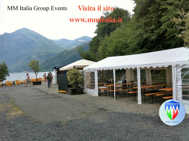 GAZEBO TENDONE PER FESTE MERCATINI 3 X 3 PVC IGNIFUGO - Foto 9
